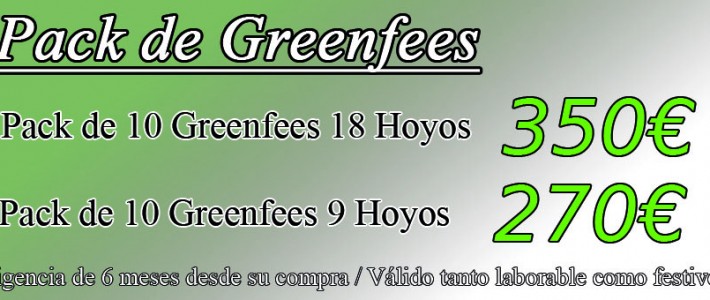 Nuevos packs 10 Greenfees